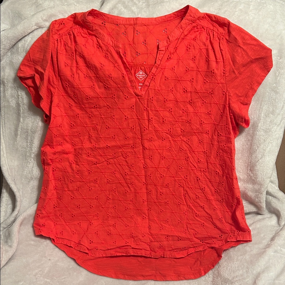 St. John's Bay Vibrant Red Blouse Size XXL